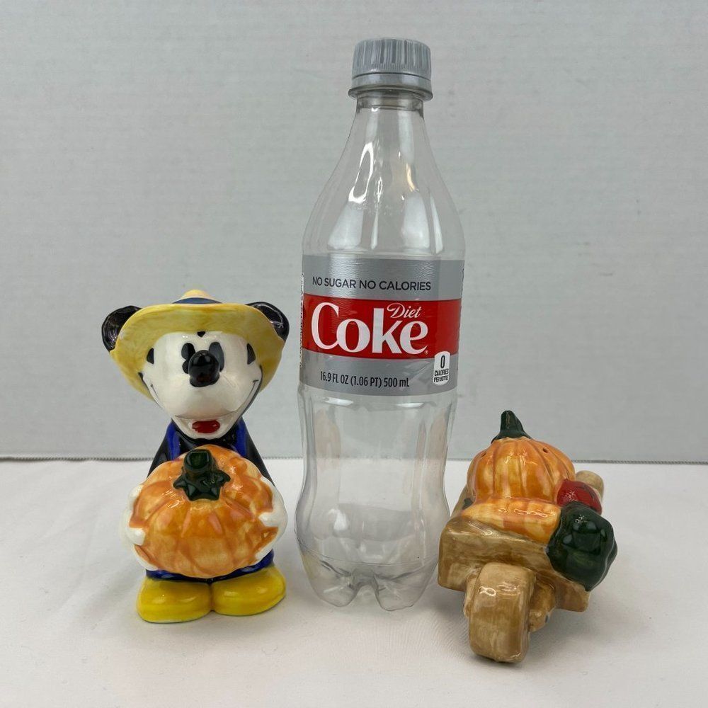 Homegrown Mickey Salt & Pepper Set Thanksgiving Fall Harvest Rare Treasure Craft - Picture 2 of 6